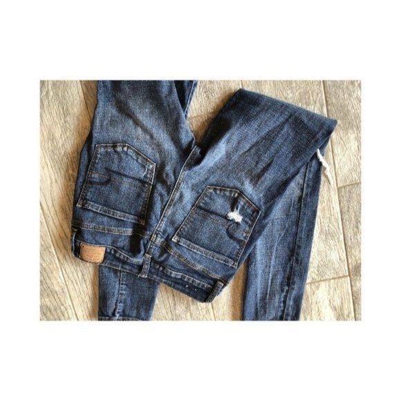 American Eagle 4 High Rise Jegging Jeans Super Stretch Destroyed Distressed - Picture 3 of 9